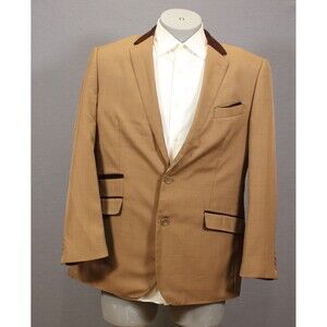 Statement Italy Confidence Men Brown 2 Btn Velvet Lined Polyester Blend 44R